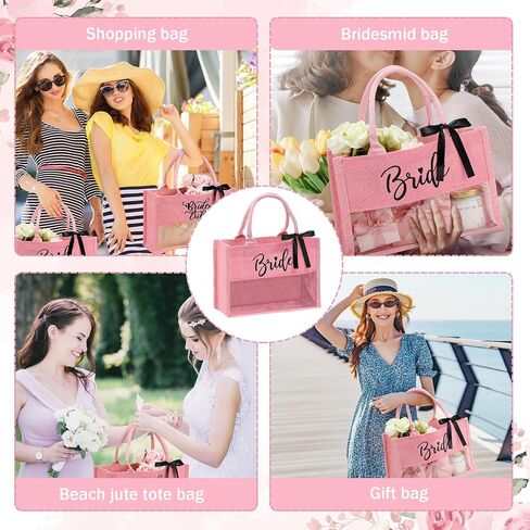 8 PCS Bachelorette Beach Bag Bridal Party Bag Bag Bride Gifts مع نافذة PVC لحفلة خطوبة العروسة in Kuwait