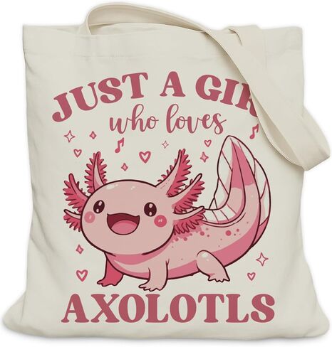 Axolotls Gifts حمل حقيبة للفتيات ، مجرد فتاة تحب حقيبة حمل Axolotls لعشاق Axolotl in Kuwait