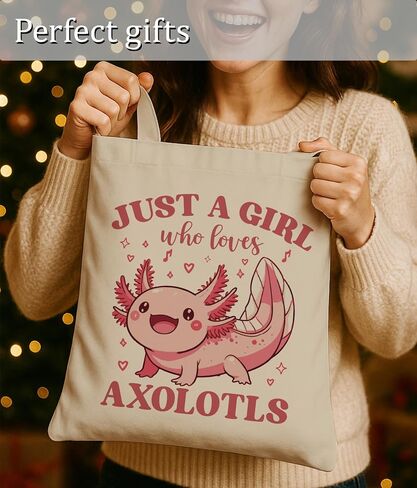 Axolotls Gifts حمل حقيبة للفتيات ، مجرد فتاة تحب حقيبة حمل Axolotls لعشاق Axolotl in Kuwait