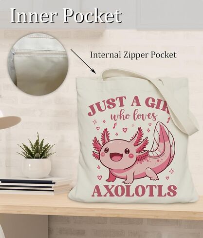 Axolotls Gifts حمل حقيبة للفتيات ، مجرد فتاة تحب حقيبة حمل Axolotls لعشاق Axolotl in Kuwait