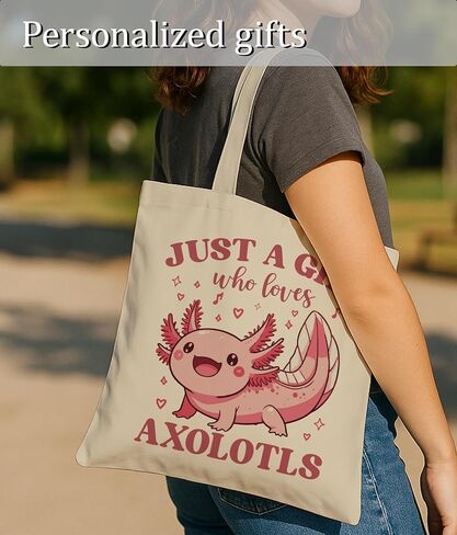 Axolotls Gifts حمل حقيبة للفتيات ، مجرد فتاة تحب حقيبة حمل Axolotls لعشاق Axolotl in Kuwait