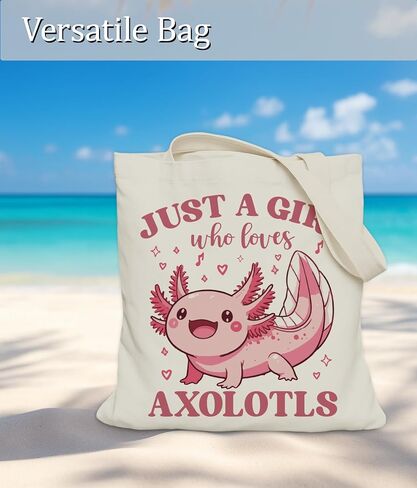 Axolotls Gifts حمل حقيبة للفتيات ، مجرد فتاة تحب حقيبة حمل Axolotls لعشاق Axolotl in Kuwait