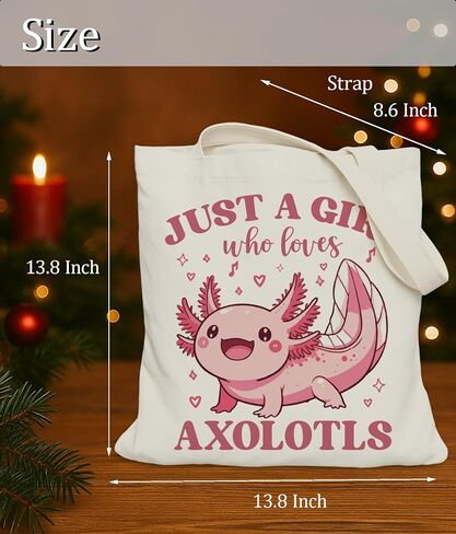 Axolotls Gifts حمل حقيبة للفتيات ، مجرد فتاة تحب حقيبة حمل Axolotls لعشاق Axolotl in Kuwait