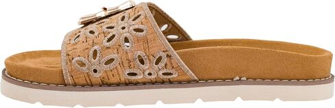 Corkys Footwear Women's Slid In My DM Slip-On Sandals – Comfortable, Cushioned, Lightweight, Floral Detail, Versatile Summer Style Natural Size 09 in Kuwait