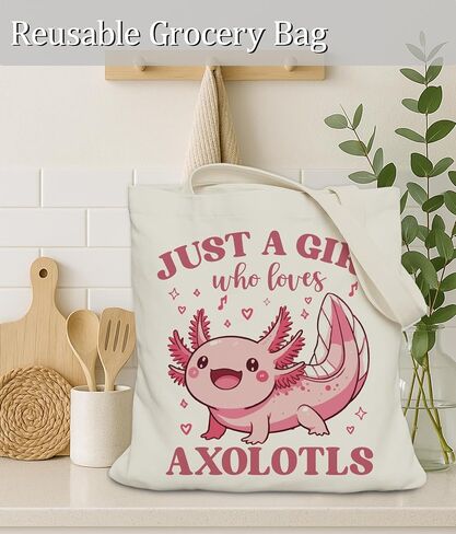 Axolotls Gifts حمل حقيبة للفتيات ، مجرد فتاة تحب حقيبة حمل Axolotls لعشاق Axolotl in Kuwait