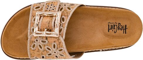 Corkys Footwear Women's Slid In My DM Slip-On Sandals – Comfortable, Cushioned, Lightweight, Floral Detail, Versatile Summer Style Natural Size 09 in Kuwait