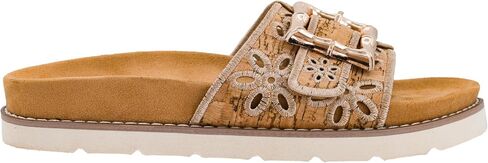 Corkys Footwear Women's Slid In My DM Slip-On Sandals – Comfortable, Cushioned, Lightweight, Floral Detail, Versatile Summer Style Natural Size 09 in Kuwait