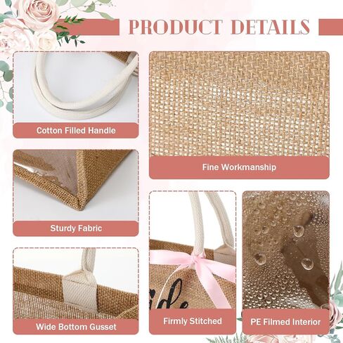 8 PCS Bachelorette Beach Bag Bridal Party Bag Bag Bride Gifts مع نافذة PVC لحفلة خطوبة العروسة in Saudi Arabia