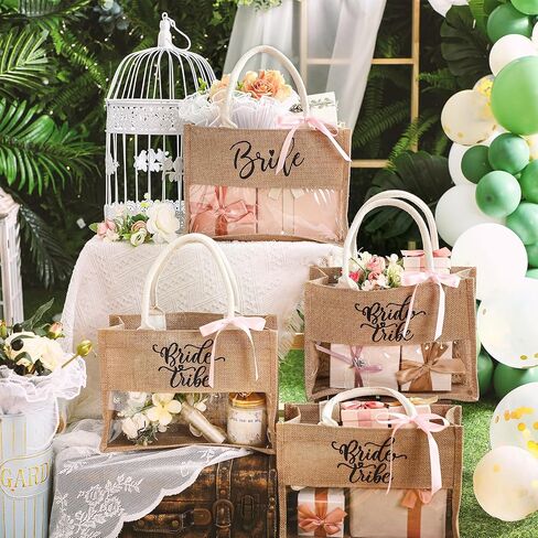 8 PCS Bachelorette Beach Bag Bridal Party Bag Bag Bride Gifts مع نافذة PVC لحفلة خطوبة العروسة in Saudi Arabia