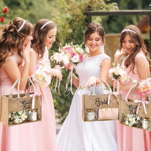 8 PCS Bachelorette Beach Bag Bridal Party Bag Bag Bride Gifts مع نافذة PVC لحفلة خطوبة العروسة in Saudi Arabia