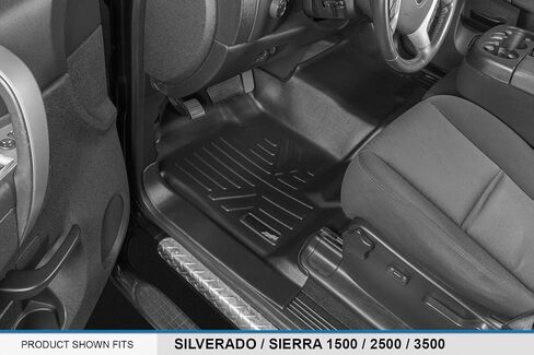 SMARTLINER Custom Fit Floor Mats 2 Row Liner Set for 2007-2013 Chevrolet Silverado 1500 in Saudi Arabia