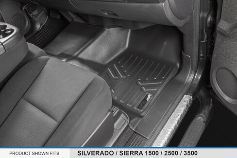 SMARTLINER Custom Fit Floor Mats 2 Row Liner Set for 2007-2013 Chevrolet Silverado 1500 in Saudi Arabia