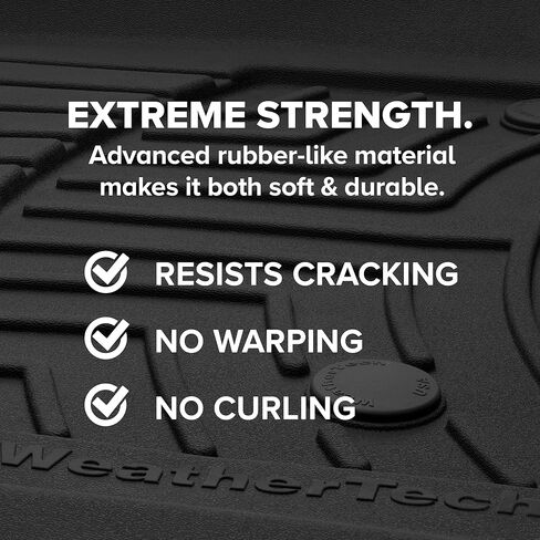 Weathertech Floorliner HP مخصصة FIT FLOOR FARE FOR FORD Super Duty (Crew Cab ، مقاعد مقاعد البدلاء ، أرضية السجاد) مع طية التخزين المسطح- الصف الأول والثاني ، الأسود in Saudi Arabia