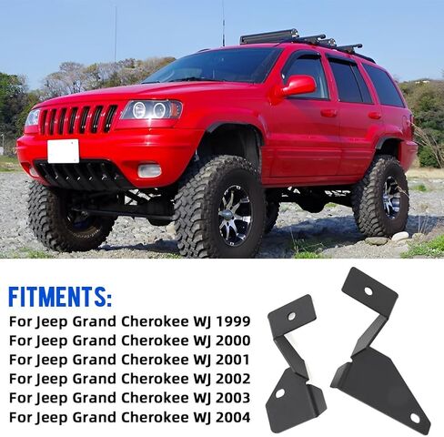 Autovic Ditch Light Bracket Pair Left Left Engine Hood Brackets لجيب Grand Cherokee WJ 1999-2004 in Kuwait