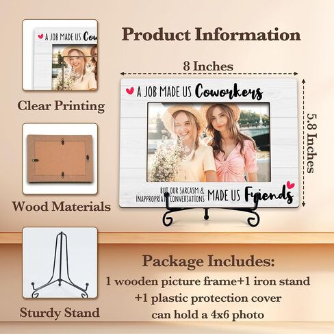 Coworker Gifts Picture Frame, Best Friend Photo Frame, Thank You Appreciation Gifts for Coworkers Friends, Wood 4x6 Photo Picture Frames for Desk Display-D09 in Saudi Arabia