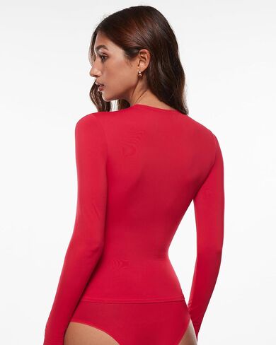 INLYRIC Women's Long Sleeve T-Shirts Crew Neck Basic Fitted Slim Tees Thermal Going Out Trendy Crop Tops in Saudi Arabia