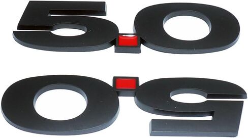 2Pc 2011-2014 5.0 Liter Emblem Driver & Passenger Side Badge Sticker 3D Nameplate Replacemet (Chrome Red) in Saudi Arabia