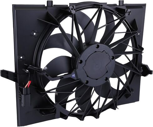 Radiator Cooling Fan Assembly 621211 76285 17427543282 17427514181 Compatible for BMW E60 E63 E64 E65 525i 525xi 528i 528xi 530i 530xi 545i 645Ci 750i in Kuwait