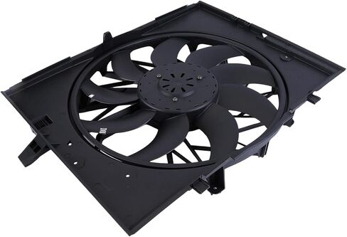 Radiator Cooling Fan Assembly 621211 76285 17427543282 17427514181 Compatible for BMW E60 E63 E64 E65 525i 525xi 528i 528xi 530i 530xi 545i 645Ci 750i in Kuwait