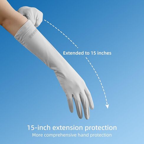 15-inch Extended Sun Gloves For Women UV Protection Touchscreen Arm Sun Driving Gloves for Cycling Golfing Outdoor in Kuwait