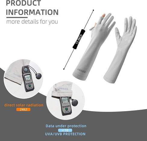 15-inch Extended Sun Gloves For Women UV Protection Touchscreen Arm Sun Driving Gloves for Cycling Golfing Outdoor in Kuwait