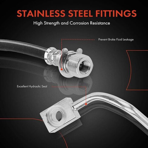 A-Premium Front Passenger Brake Hydraulic Hose Compatible with Dodge Models - Dakota 1997-1999, Durango 1998-1999 - Replace# 52008994 in Saudi Arabia