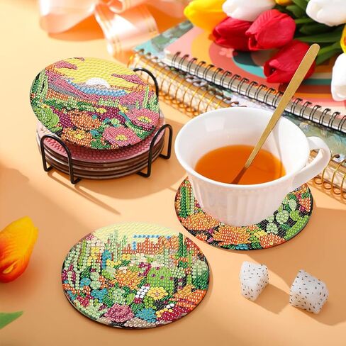 مجموعات الفن الماسي للقطط من Lophomie للبالغين، مجموعات الطلاء الماسي للبالغين المبتدئين، لوحة فنية ماسية 5D مع مجموعات فنية دائرية للأحجار الكريمة للبالغين للهدايا، ديكور جدار المنزل، مقاس 14 × 14 بوصة in Kuwait