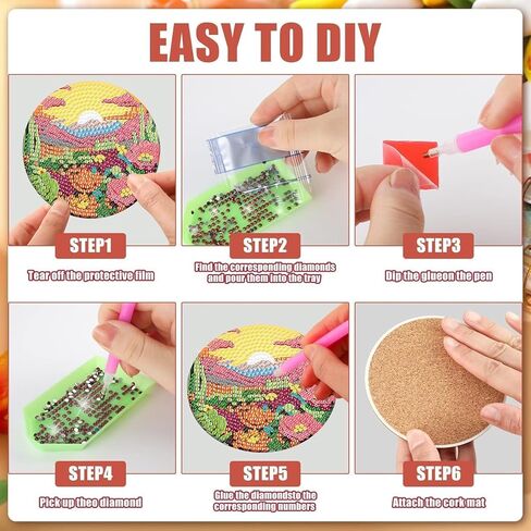 مجموعات الفن الماسي للقطط من Lophomie للبالغين، مجموعات الطلاء الماسي للبالغين المبتدئين، لوحة فنية ماسية 5D مع مجموعات فنية دائرية للأحجار الكريمة للبالغين للهدايا، ديكور جدار المنزل، مقاس 14 × 14 بوصة in Kuwait