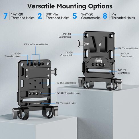 Sirui Mini v Mount Battery Base and Wedge Plates Kit ، محول V-Mount سريع الإصدار السريع ، مجموعة صغيرة من مجموعة V-Lock ، ملحقات الكاميرا ، AM-VM04 in Saudi Arabia