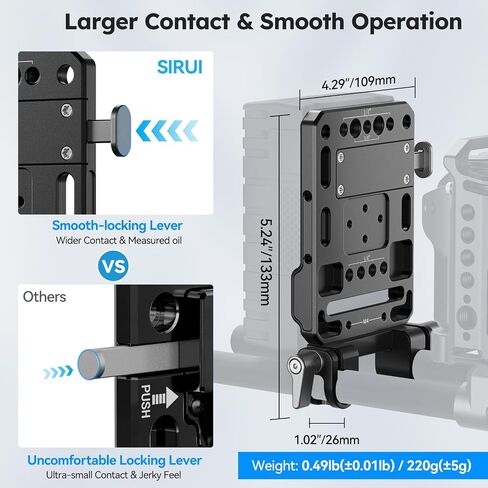 Sirui Mini v Mount Battery Base and Wedge Plates Kit ، محول V-Mount سريع الإصدار السريع ، مجموعة صغيرة من مجموعة V-Lock ، ملحقات الكاميرا ، AM-VM04 in Saudi Arabia