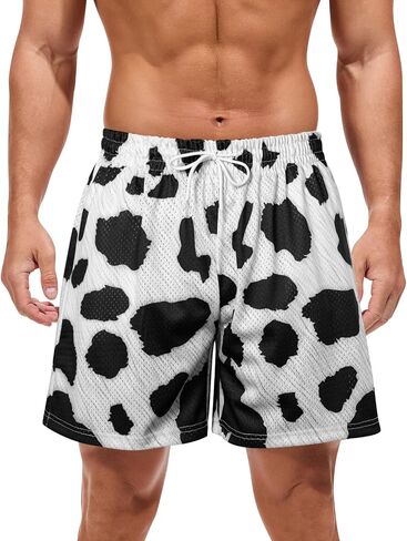 شورت Mens Mens Mesh Printed 5 "تمرين يدير شورتات الرباط الرياضية مع جيوب in Kuwait