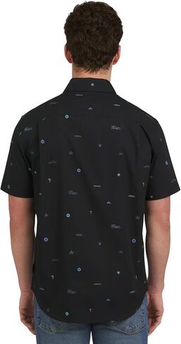 Quiksilver Men's Premium Soft Cotton Short Sleeve Button Down Woven Shirt in Saudi Arabia