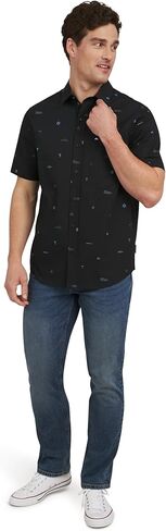 Quiksilver Men's Premium Soft Cotton Short Sleeve Button Down Woven Shirt in Saudi Arabia