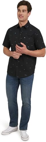Quiksilver Men's Premium Soft Cotton Short Sleeve Button Down Woven Shirt in Saudi Arabia