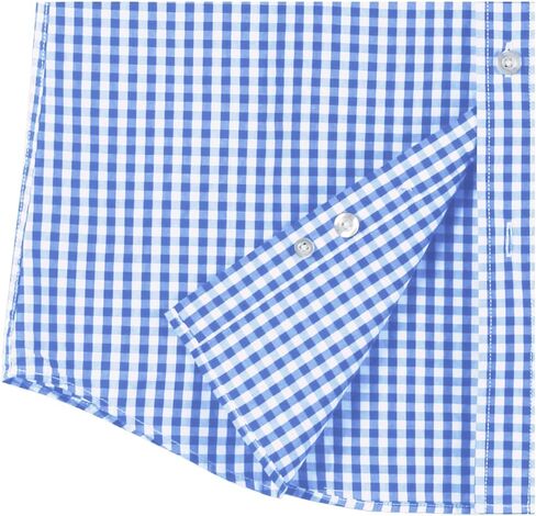 Men's Plaid Casual Slim Fit Long Sleeve Button Down Dress Shirts in Kuwait