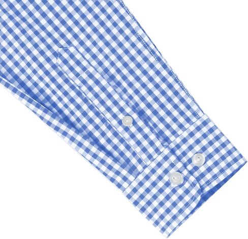 Men's Plaid Casual Slim Fit Long Sleeve Button Down Dress Shirts in Kuwait