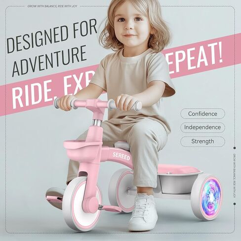 SEREED Colorful Lighting Toddler Tricycle Gift Toy for Ages 2-5 Boys Girls in Saudi Arabia