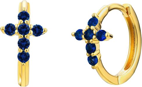 18K Yellow/White Gold Plated Silver Hoop Earring With Lab Grown Diamonds/Emerald/Blue Sapphire/Moissanite, Earring For Women, Gift For Her Jewelry For Women in Kuwait