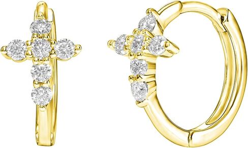 18K Yellow/White Gold Plated Silver Hoop Earring With Lab Grown Diamonds/Emerald/Blue Sapphire/Moissanite, Earring For Women, Gift For Her Jewelry For Women in Kuwait