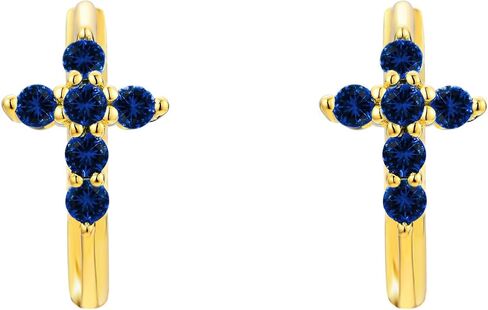 18K Yellow/White Gold Plated Silver Hoop Earring With Lab Grown Diamonds/Emerald/Blue Sapphire/Moissanite, Earring For Women, Gift For Her Jewelry For Women in Kuwait