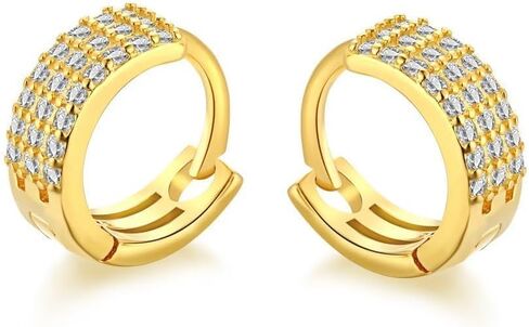 14K Gold Moissanite Hoop Earrings for Women,Dainty Natural Moissanite Huggie Earrings,Fashion Jewelry Gifts for Her in Saudi Arabia