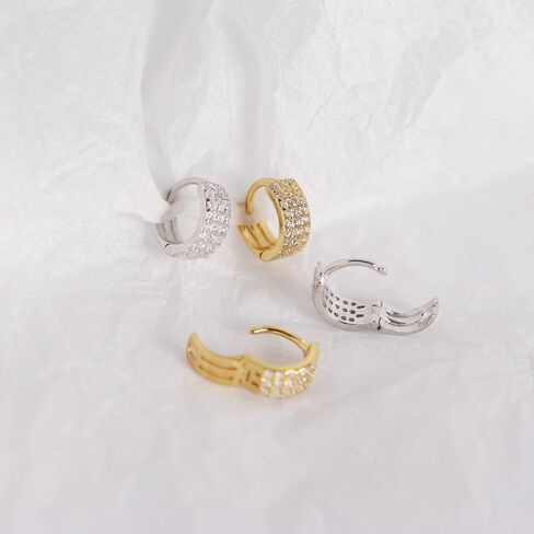 14K Gold Moissanite Hoop Earrings for Women,Dainty Natural Moissanite Huggie Earrings,Fashion Jewelry Gifts for Her in Saudi Arabia