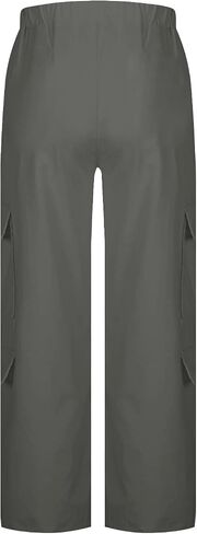 Women High Waisted Wide Leg Cargo Pants with Pockets Baggy Stretchy Casual Hiking Pants Y2K Streetwear Travel Outfits in Saudi Arabia