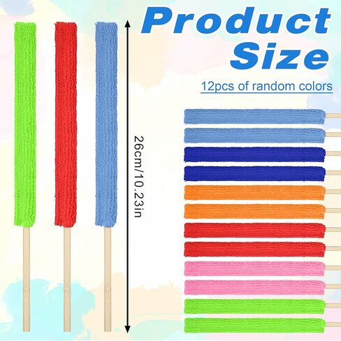 12 PCS الألياف الدقيقة تفاصيل العصي Duster ، Mini Duster Crevice Cleaning Tool Cleaning Brush Car Care AC تنفيس للستائر ، غبار الفجوة ، المساحات الصغيرة (متعدد الألوان) in Saudi Arabia