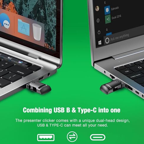 Presentation Clicker Wireless Presenter Remote for PowerPoint, RF 2.4GHz USB Powerpoint Clicker with Hyperlink & Volume Control PowerPoint Slide Advancer for Mac, Computer, Laptop in Kuwait