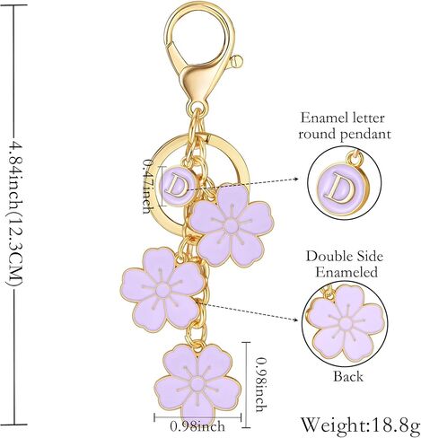 Xgalbla سحر زهرة سلسلة المفاتيح الأولي للمفتاح اللطيف الزهرة مفاتيح ، سحر حقيبة المينا كيس مفتاح حقائب اليد على الظهر in Kuwait