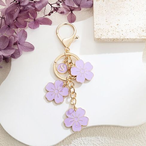 Xgalbla سحر زهرة سلسلة المفاتيح الأولي للمفتاح اللطيف الزهرة مفاتيح ، سحر حقيبة المينا كيس مفتاح حقائب اليد على الظهر in Kuwait