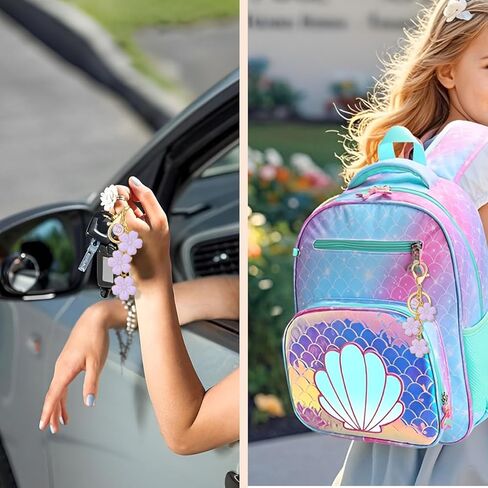 Xgalbla سحر زهرة سلسلة المفاتيح الأولي للمفتاح اللطيف الزهرة مفاتيح ، سحر حقيبة المينا كيس مفتاح حقائب اليد على الظهر in Kuwait