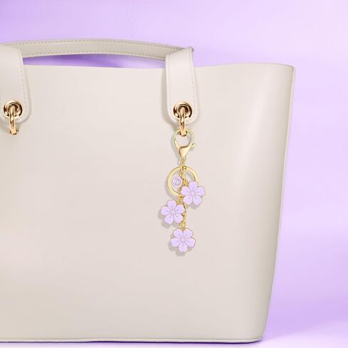 Xgalbla سحر زهرة سلسلة المفاتيح الأولي للمفتاح اللطيف الزهرة مفاتيح ، سحر حقيبة المينا كيس مفتاح حقائب اليد على الظهر in Kuwait