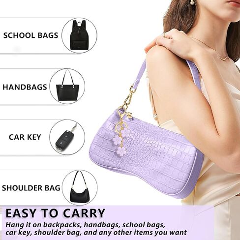 Xgalbla سحر زهرة سلسلة المفاتيح الأولي للمفتاح اللطيف الزهرة مفاتيح ، سحر حقيبة المينا كيس مفتاح حقائب اليد على الظهر in Kuwait